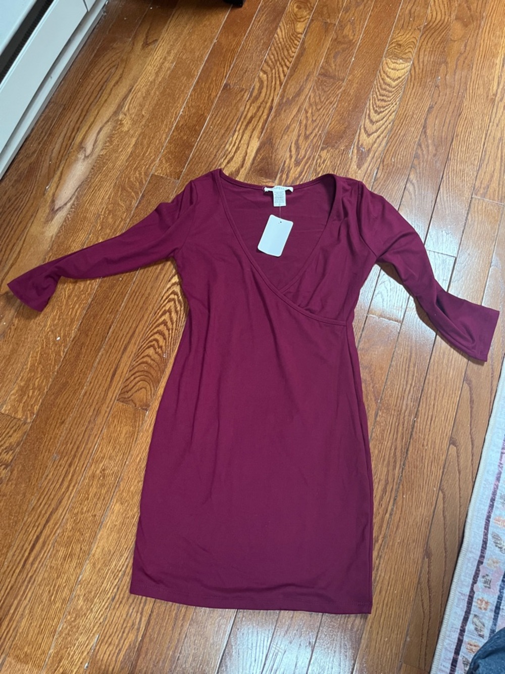 Women's Wrap-Style Burgundy Dress